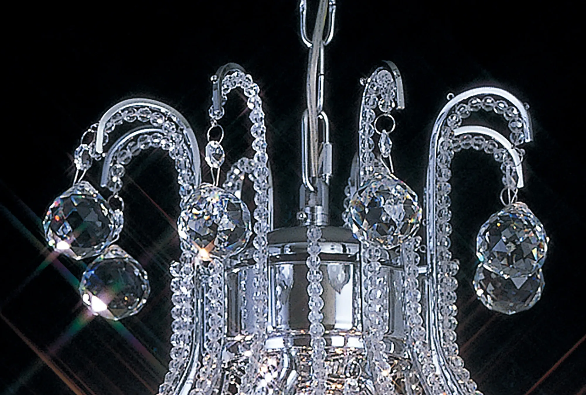 Bask Crystal Chandelier 4 Light Polished Chrome IL30016  Diyas Bask